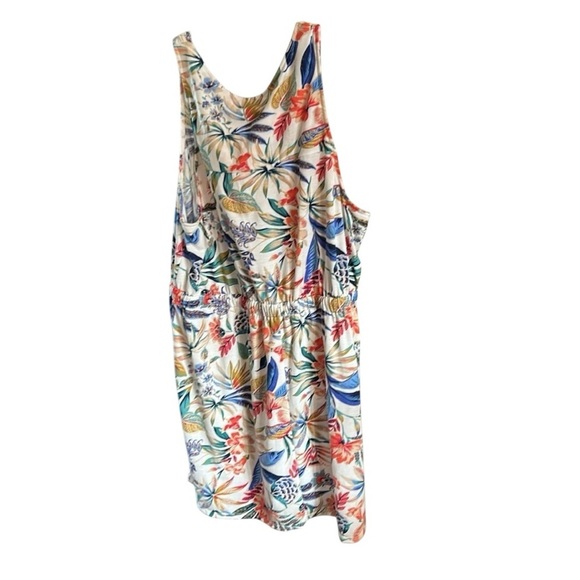WEST LOOP ,floral tank midi summer dress,multicolor,cinched tie waist ,NWT, XL, - Picture 7 of 8
